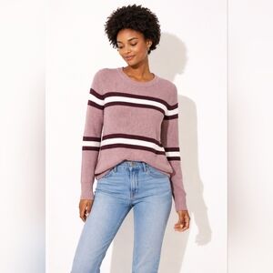 Pink Republic Mauve and White Striped Sweater